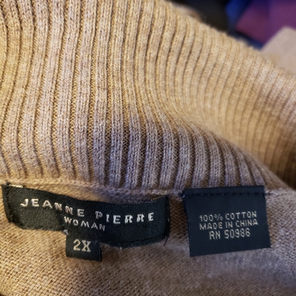 Woman's Sweater Joanna Pierre 2X Tan - Picture 3 of 4